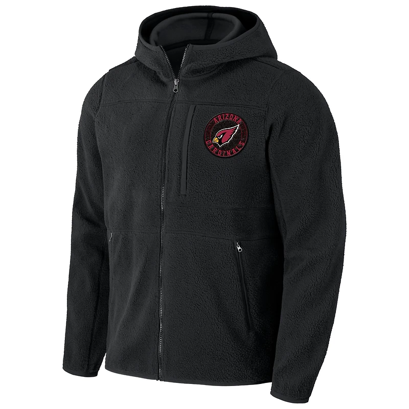 Collection NFL x Darius Rucker pour hommes par Fanatics Sweat à capuche entièrement zippé en sherpa noir Arizona Cardinals