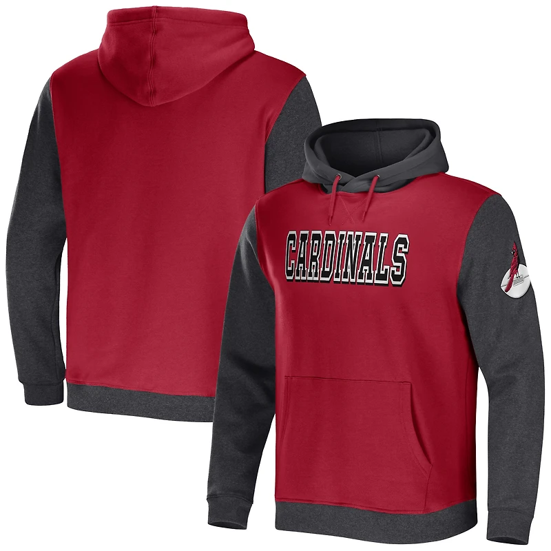 Collection NFL x Darius Rucker pour hommes par Fanatics Cardinal/Charcoal Arizona Cardinals Sweat à capuche color block