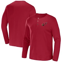 Collection NFL x Darius Rucker pour hommes par Fanatics Cardinal Arizona Cardinals Slub Jersey Henley T-shirt à manches longues