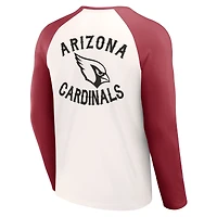 T-shirt raglan à manches longues pour homme de la collection NFL x Darius Rucker par Fanatics, couleur crème/cardinal, Arizona Cardinals