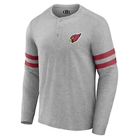 T-shirt à manches longues Henley gris chiné pour homme de la collection NFL x Darius Rucker Fanatics Arizona Cardinals