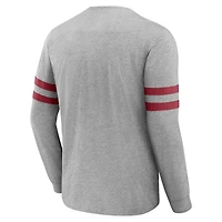 T-shirt à manches longues Henley gris chiné pour homme de la collection NFL x Darius Rucker Fanatics Arizona Cardinals