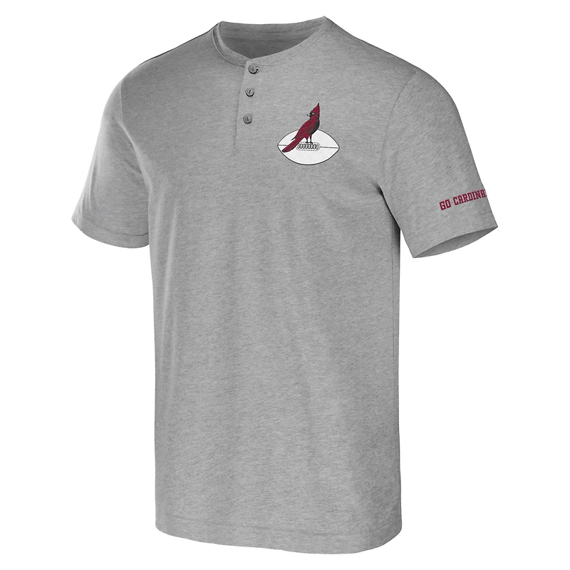 Collection NFL x Darius Rucker pour hommes par Fanatics T-shirt Henley gris chiné des Cardinals de l'Arizona