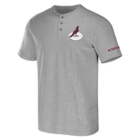 Collection NFL x Darius Rucker pour hommes par Fanatics T-shirt Henley gris chiné des Cardinals de l'Arizona