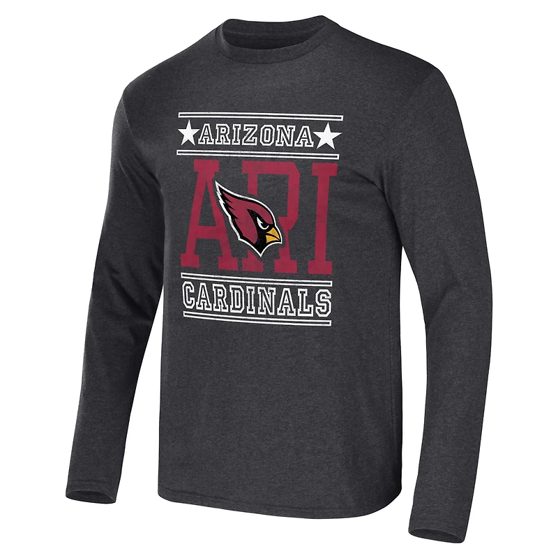 Collection NFL x Darius Rucker pour hommes par Fanatics T-shirt à manches longues anthracite chiné des Cardinals de l'Arizona