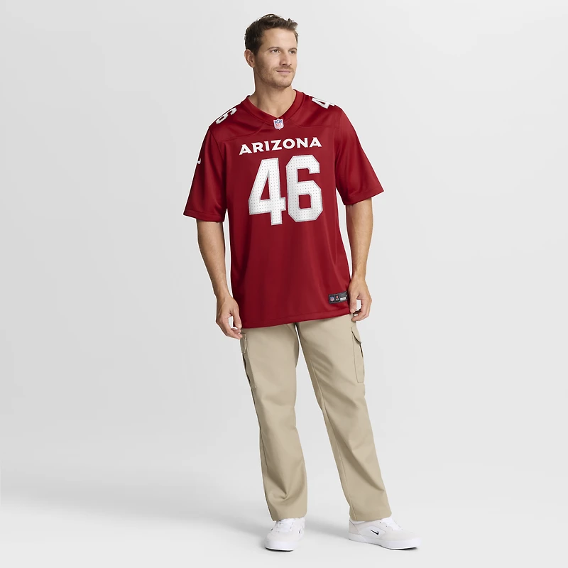 Maillot de match d'équipe Nike Aaron Brewer Cardinal Arizona Cardinals pour homme