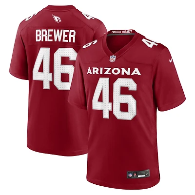 Maillot de match d'équipe Nike Aaron Brewer Cardinal Arizona Cardinals pour homme
