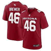 Maillot de match d'équipe Nike Aaron Brewer Cardinal Arizona Cardinals pour homme