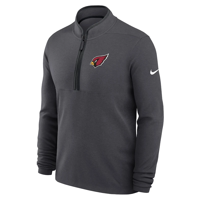 Pull Nike anthracite Arizona Cardinals léger Victory Dri-FIT à demi-zip pour homme