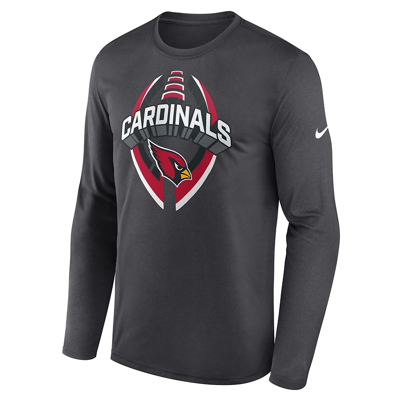 Men's Nike Anthracite Arizona Cardinals Primetime Legend Icon Performance Long Sleeve T-Shirt