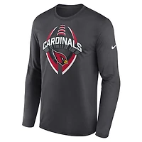 Men's Nike Anthracite Arizona Cardinals Primetime Legend Icon Performance Long Sleeve T-Shirt