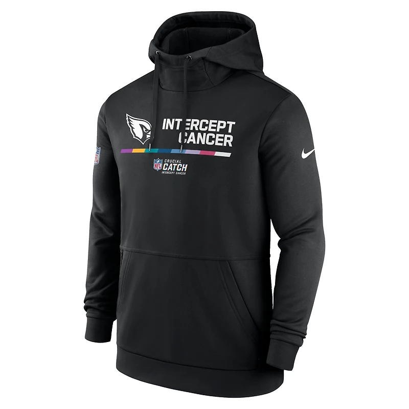 Chandail à capuchon Therma Performance pour homme Nike Arizona Cardinals 2022 NFL Crucial Catch - Noir