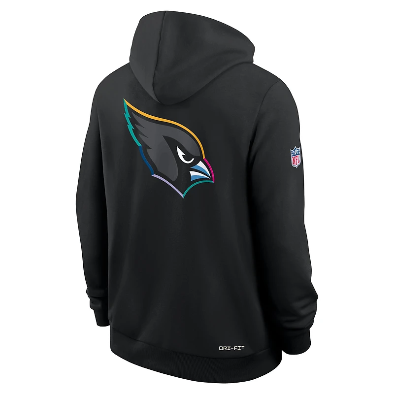 Sweat à capuche Nike noir Arizona Cardinals 2025 NFL Crucial Catch Sideline Standard Issue Dri-FIT pour homme