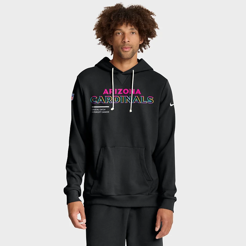 Sweat à capuche Nike noir Arizona Cardinals 2025 NFL Crucial Catch Sideline Standard Issue Dri-FIT pour homme