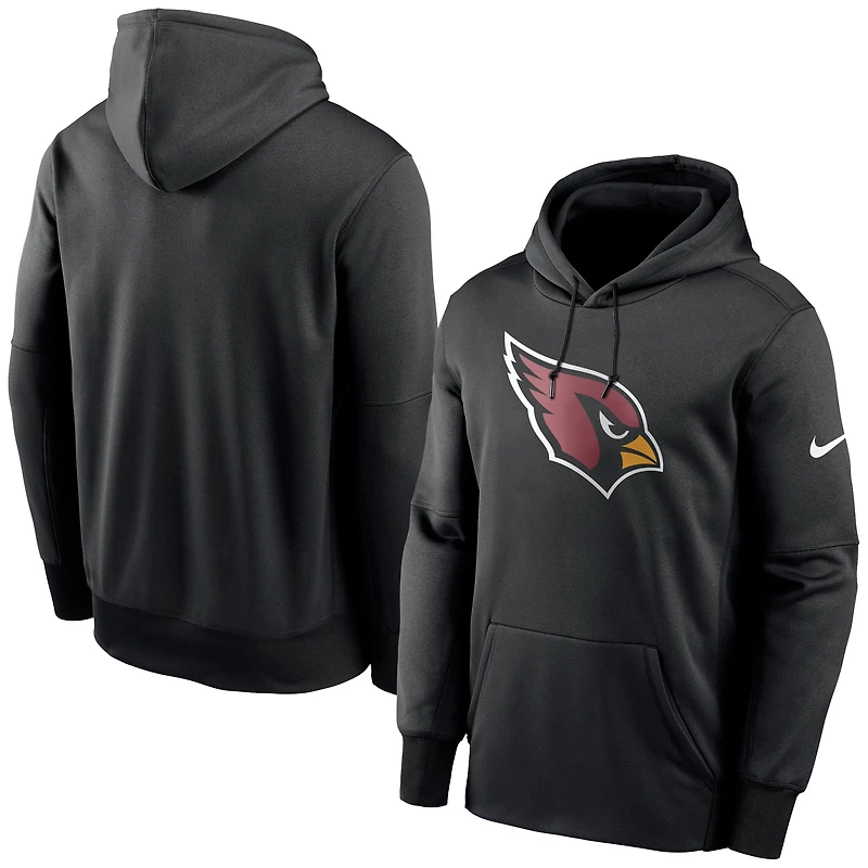 Sweat à capuche Therma Performance Nike noir pour homme, logo principal des Arizona Cardinals, collection Fan Gear.