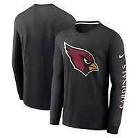 T-shirt à manches longues tri-mélange tendance Nike Arizona Cardinals pour homme, noir