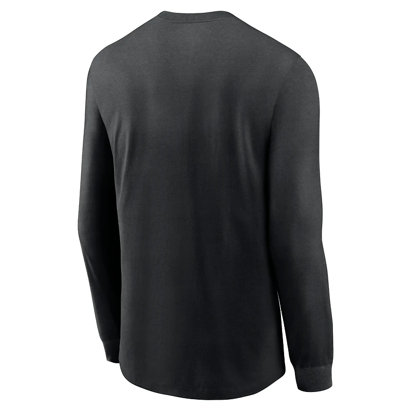 T-shirt à manches longues tri-mélange tendance Nike Arizona Cardinals pour homme, noir