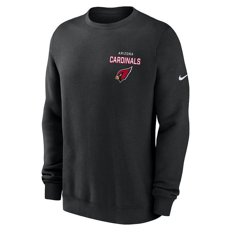 Men's Nike Black Arizona Cardinals Primetime Club Fleece Pullover Sweatshirt