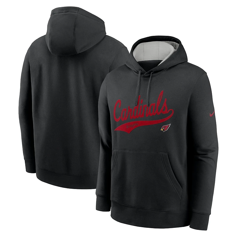 Sweat à capuche Nike noir avec logo Arizona Cardinals Rewind Club pour homme
