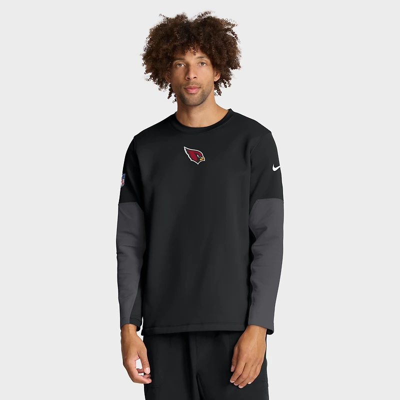 Men's Nike Black Arizona Cardinals Sideline Coach Therma-FIT Long Sleeve T-Shirt