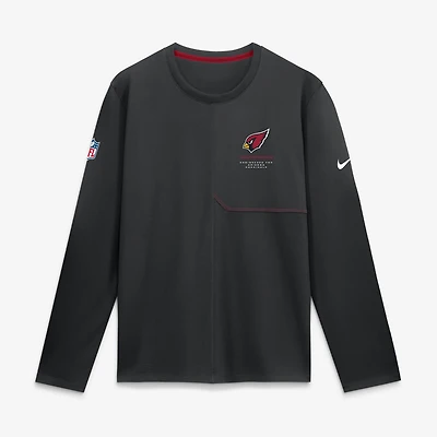 T-shirt à manches longues Nike Arizona Cardinals Sideline Coaches UV Dri-FIT pour homme, noir