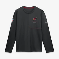 T-shirt à manches longues Nike Arizona Cardinals Sideline Coaches UV Dri-FIT pour homme, noir