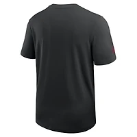 T-shirt d'entraîneur Nike Sideline UV Dri-Fit noir pour homme, Arizona Cardinals, modèle Sideline, homme.