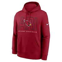 Sweat à capuche en polaire Nike Cardinal Busted Play Club pour homme, Arizona Cardinals