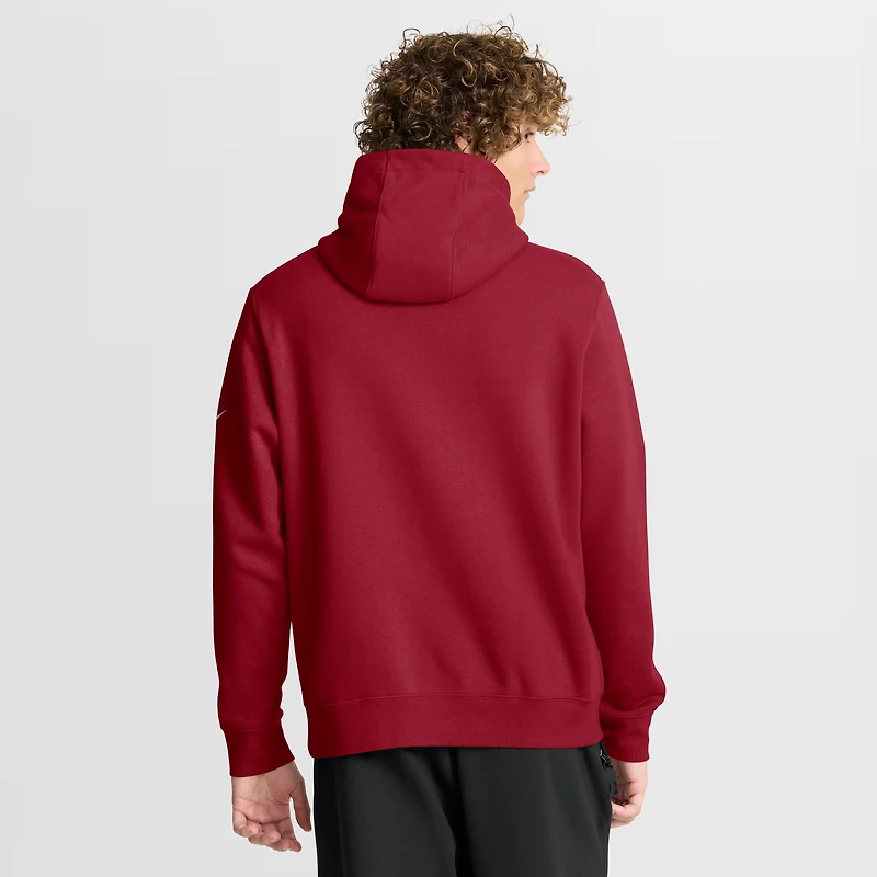 Men's Nike Cardinal Arizona Cardinals Busted Play Club Fleece Pullover Hoodie