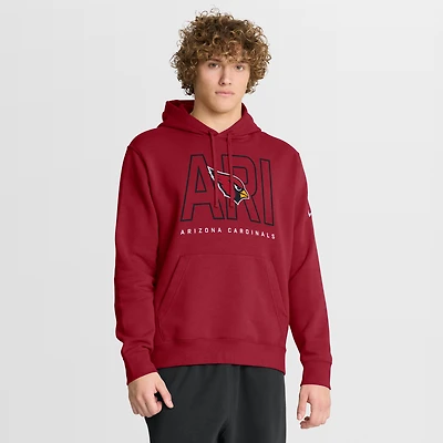 Men's Nike Cardinal Arizona Cardinals Busted Play Club Fleece Pullover Hoodie