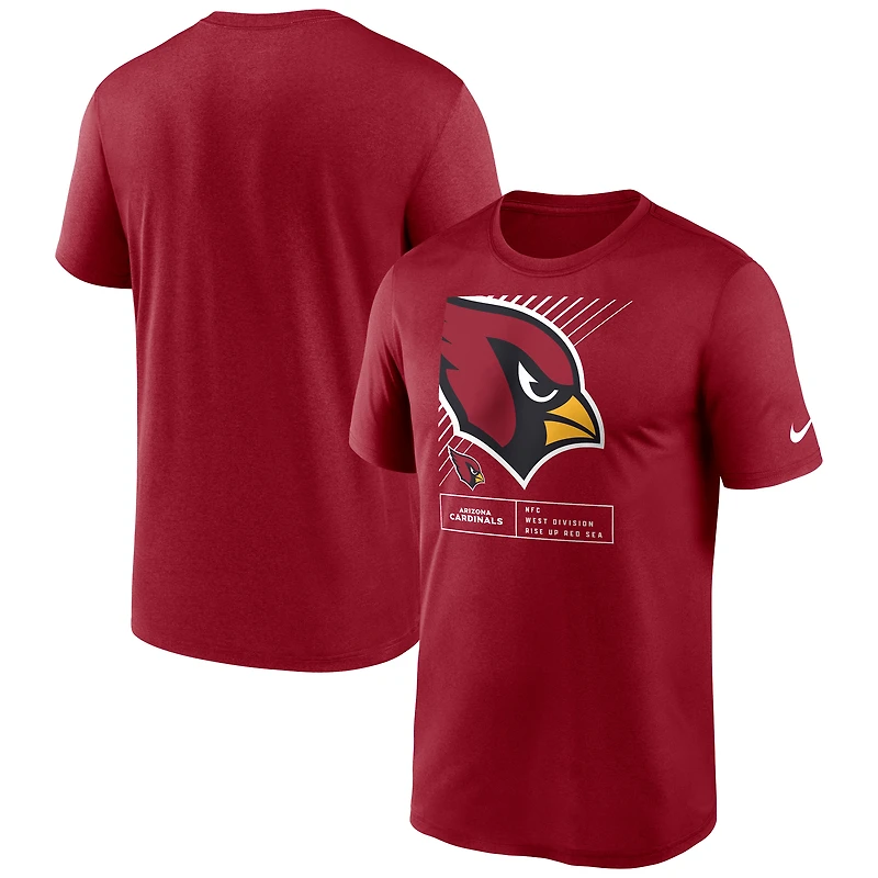 Men's Nike Cardinal Arizona Cardinals Legend Yard Lines Performance T-Shirt