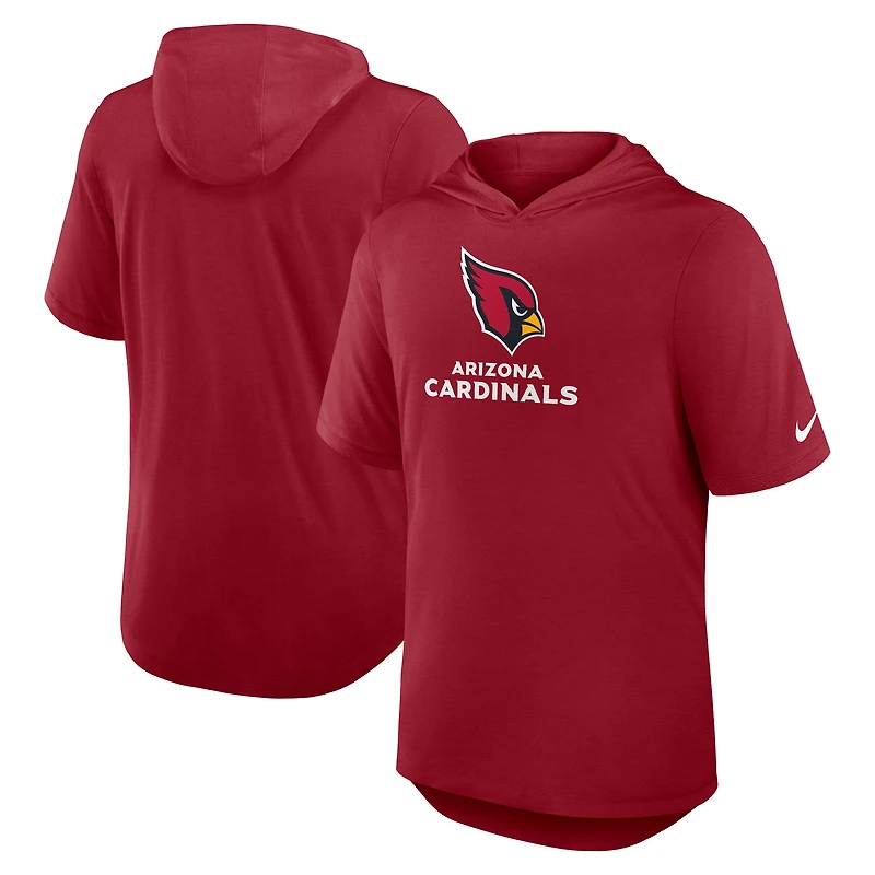 Men's Nike Cardinal Arizona Cardinals Lockup Tri-Blend Hoodie T-Shirt