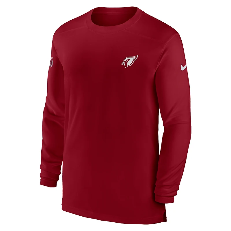 Men's Nike Cardinal Arizona Cardinals Sideline Coach Performance Long Sleeve T-Shirt
