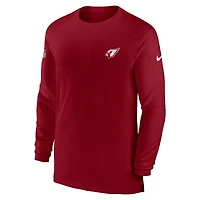 Men's Nike Cardinal Arizona Cardinals Sideline Coach Performance Long Sleeve T-Shirt