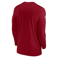 T-shirt à manches longues Nike Cardinal Arizona Cardinals Sideline Coach Performance pour homme