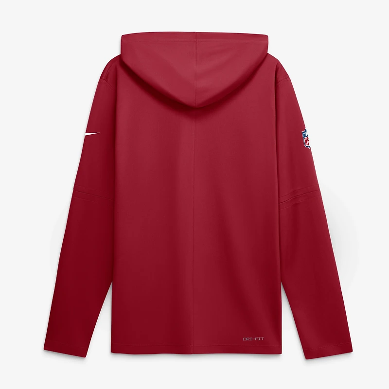 Men's Nike Cardinal Arizona Cardinals Sideline Lightweight Long Sleeve Hooded Dri-FIT Top