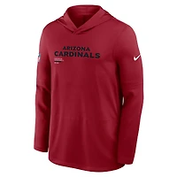 Men's Nike Cardinal Arizona Cardinals Sideline Pure Fury Dri-FIT Long Sleeve Hoodie T-Shirt