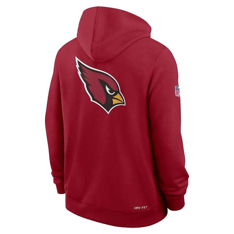 Men's Nike Cardinal Arizona Cardinals Sideline Standard Issue Utility Player Dri-FIT Full-Zip Hoodie