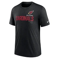 T-shirt à trois mélanges Nike Arizona Cardinals Team pour homme, noir chiné
