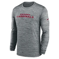 Men's Nike  Heather Gray Arizona Cardinals Sideline Team Velocity Performance Long Sleeve T-Shirt