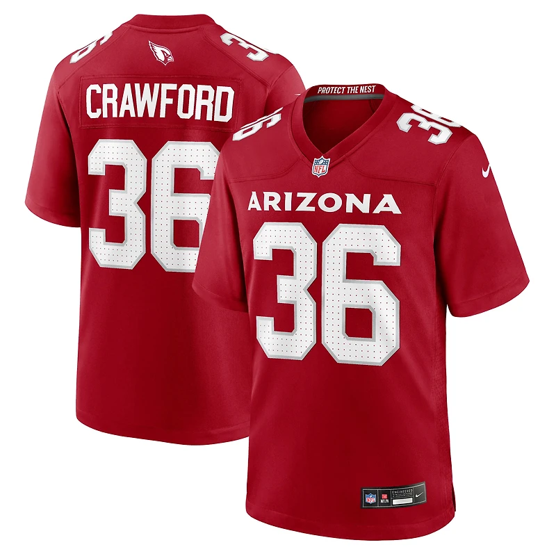 Maillot de match Nike Kitan Crawford Cardinal des Arizona Cardinals pour homme