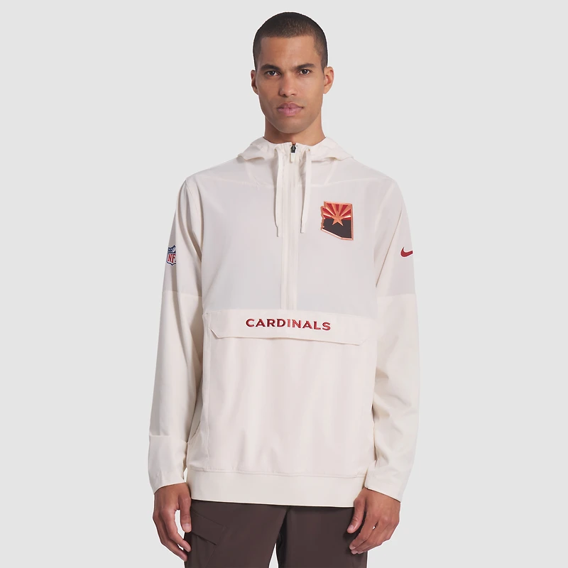 Veste à capuche Nike Natural Arizona Cardinals 2025 Rivalries Collection Sideline Anorak demi-zip pour homme