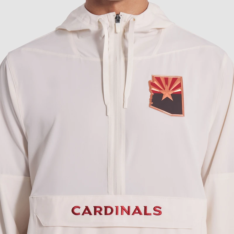 Men's Nike Natural Arizona Cardinals 2025 Rivalries Collection Sideline Anorak Half-Zip Hoodie Jacket
