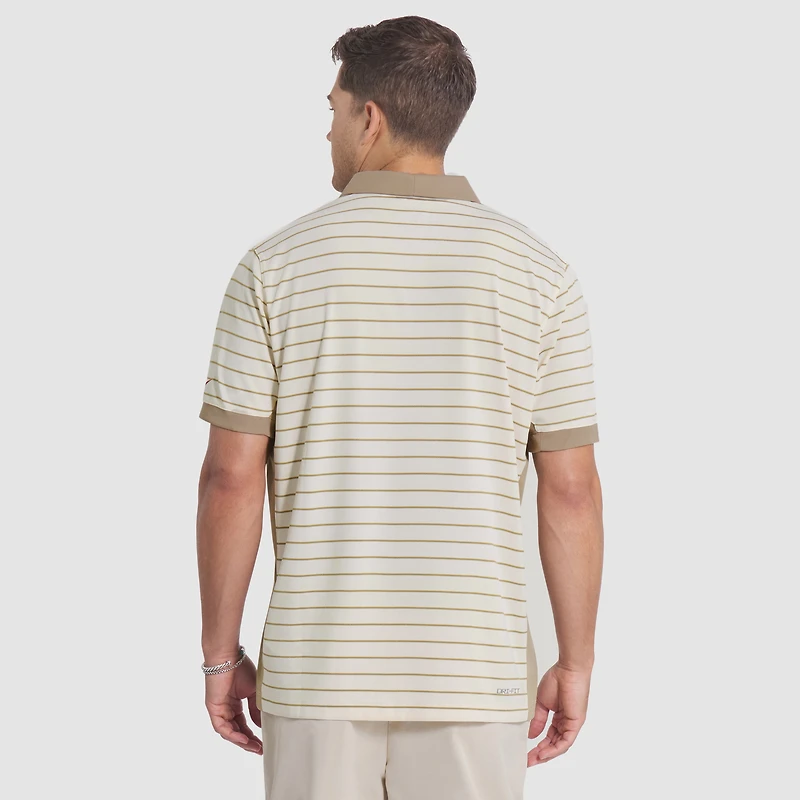 Men's Nike Natural Arizona Cardinals 2025 Rivalries Collection Sideline Victory Striped Dri-FIT Polo