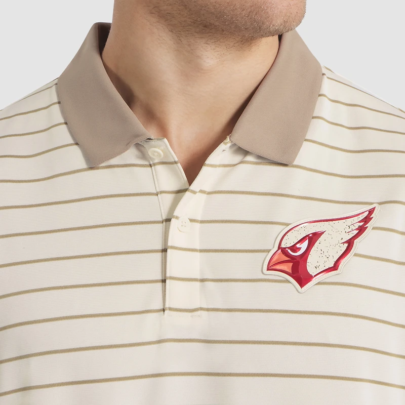 Men's Nike Natural Arizona Cardinals 2025 Rivalries Collection Sideline Victory Striped Dri-FIT Polo