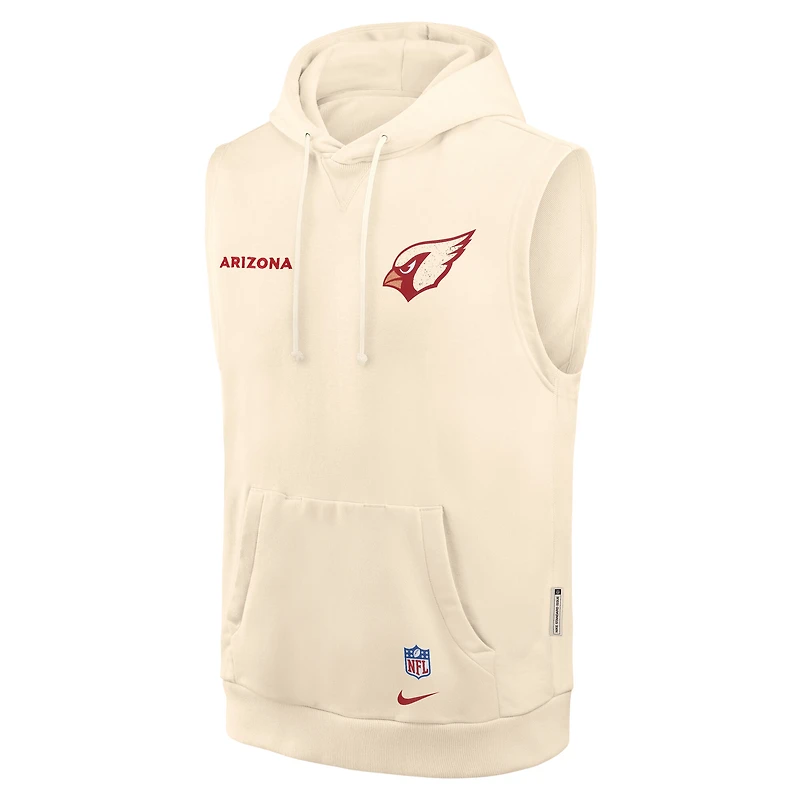 Sweat à capuche sans manches Nike Natural Arizona Cardinals 2025 Rivalries Collection Standard Issue Sideline Dri-FIT pour homme