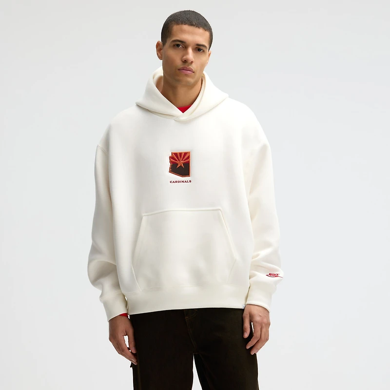 Men's Nike Natural Arizona Cardinals Rivalries Collection Oversized Tech Fleece Hoodie
