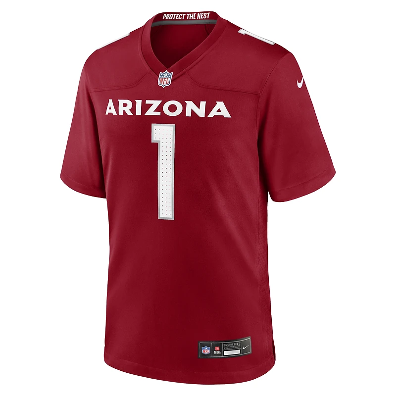 Men's Nike Number 1 Groom Cardinal Arizona Cardinals Game Jersey
