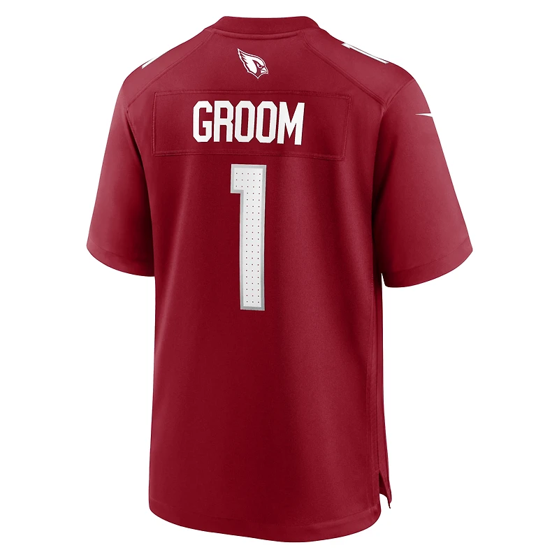 Maillot de match Nike numéro 1 Groom Cardinal Arizona Cardinals pour homme