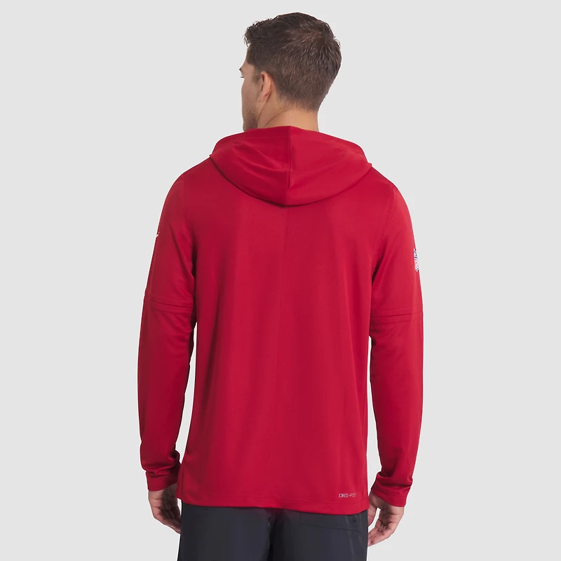 T-shirt à capuche et manches longues Nike rouge Arizona Cardinals 2025 Rivalries Collection Sideline Dri-FIT pour homme